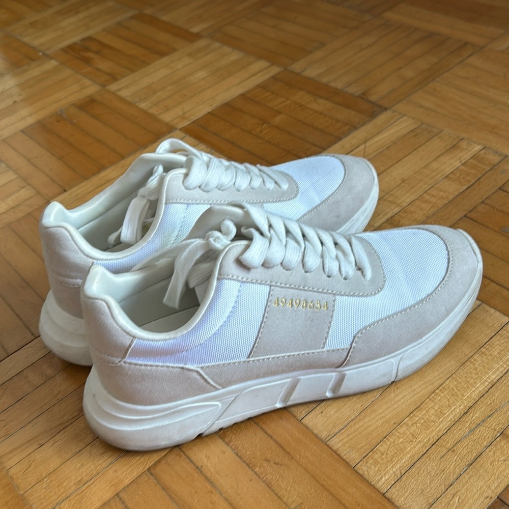 Steve Madden white and cream sneakers